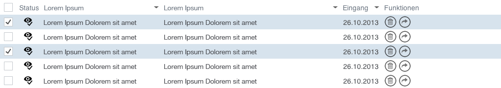 Tabelle Mehrfach Checkbox