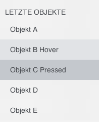 Quicklinks LetzteObjekte