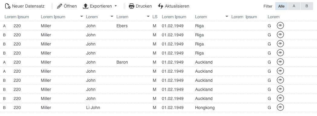 Tabelle Beispiel