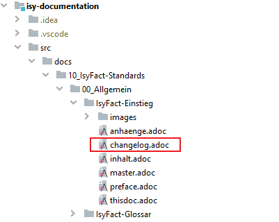 ablage komponentenchangelog dokument